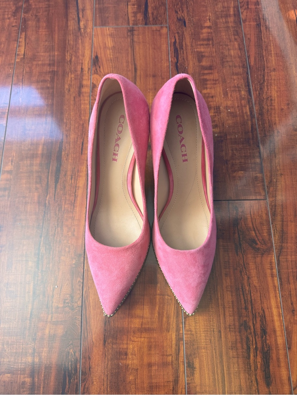 Coach Rose Suede Pointed-Toe Pumps